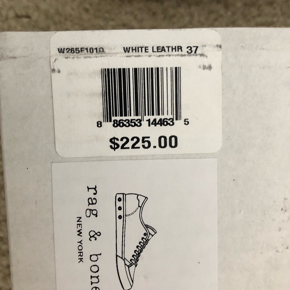 Rag & Bone Standard Issue Lace Up White Leather Sneakers. NWT! Sz 7 - Picture 11 of 12